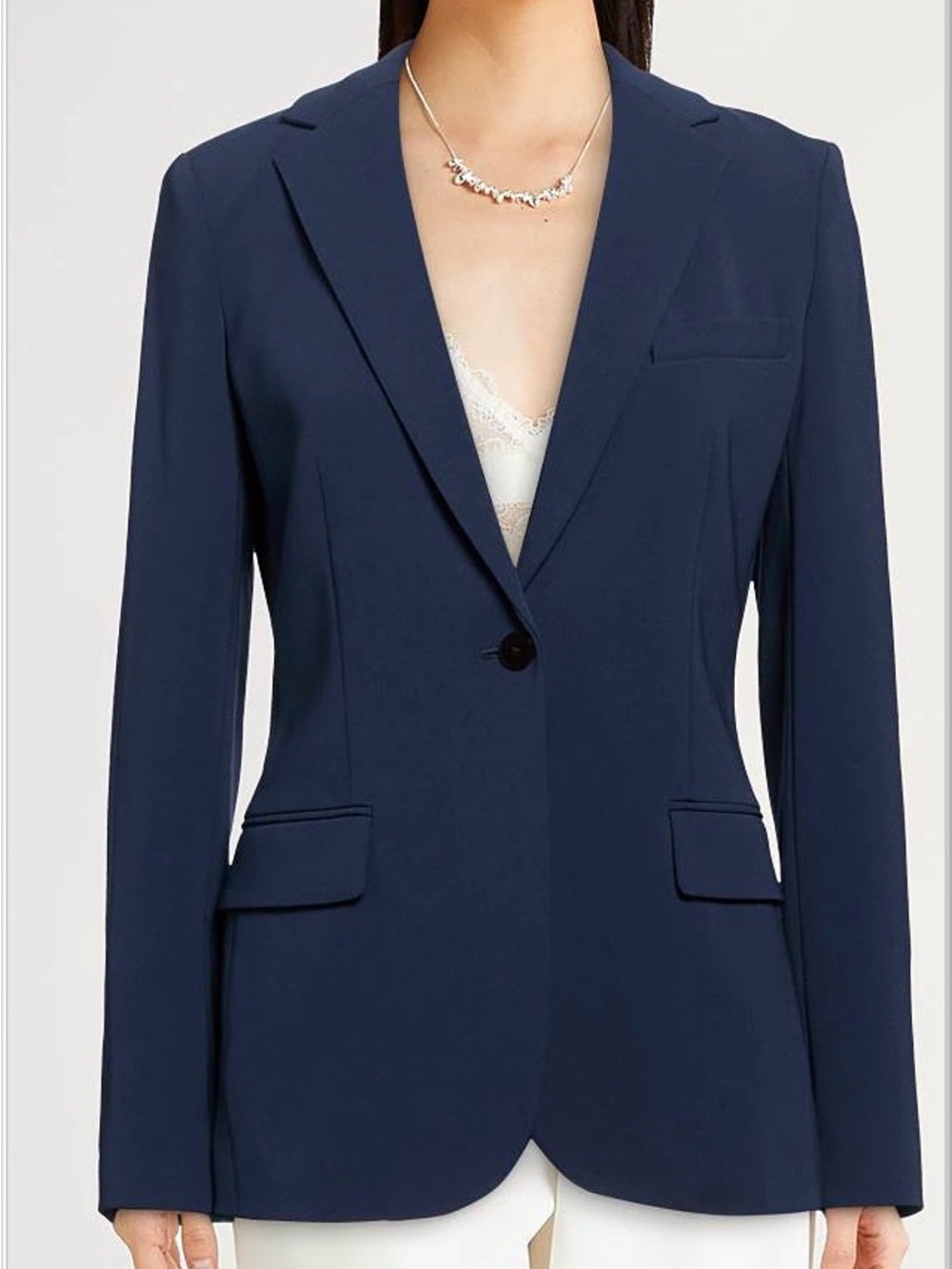 Theory Black Wool Single-Button Tailored Blazer